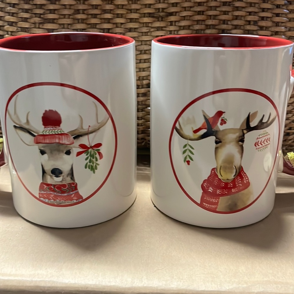 Cynthia Rowley Christmas Mugs NWT